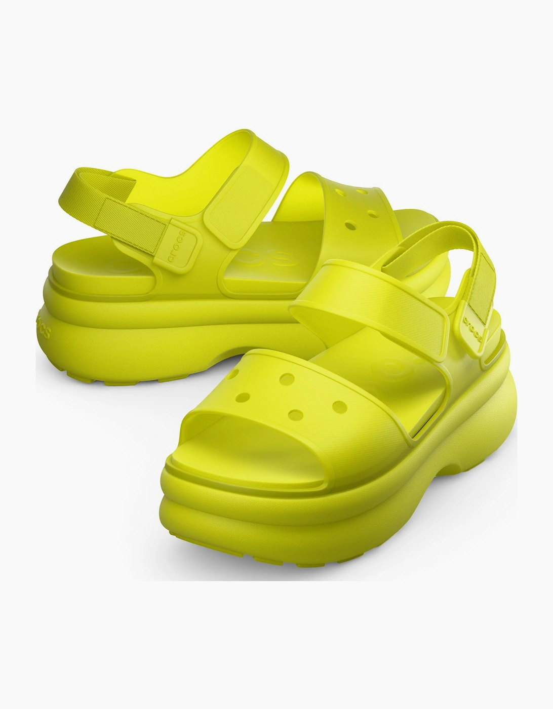 Women's Crocs SOHO FROSTED Womens Platform Sandals Citrus - Green
