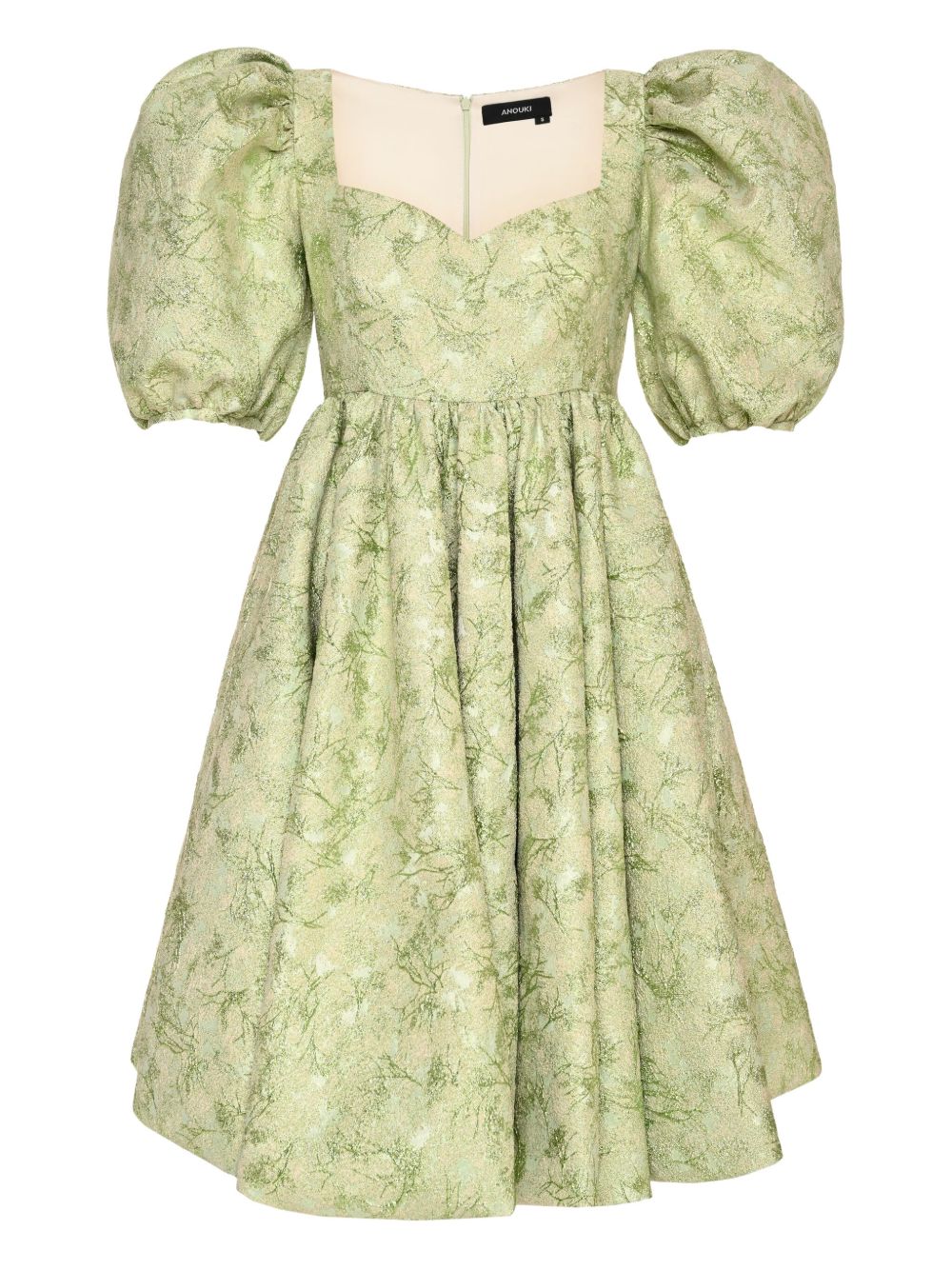Puff-sleeve dress - Green