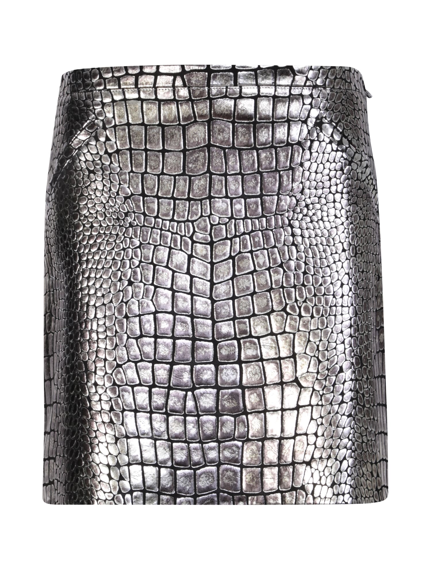 Laminated Croc Skirt