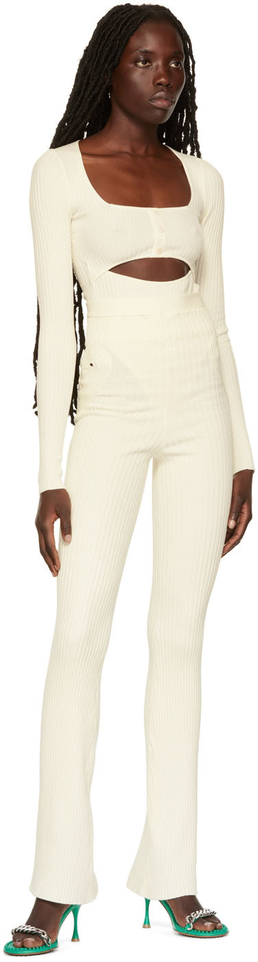 Off white cutout slacks