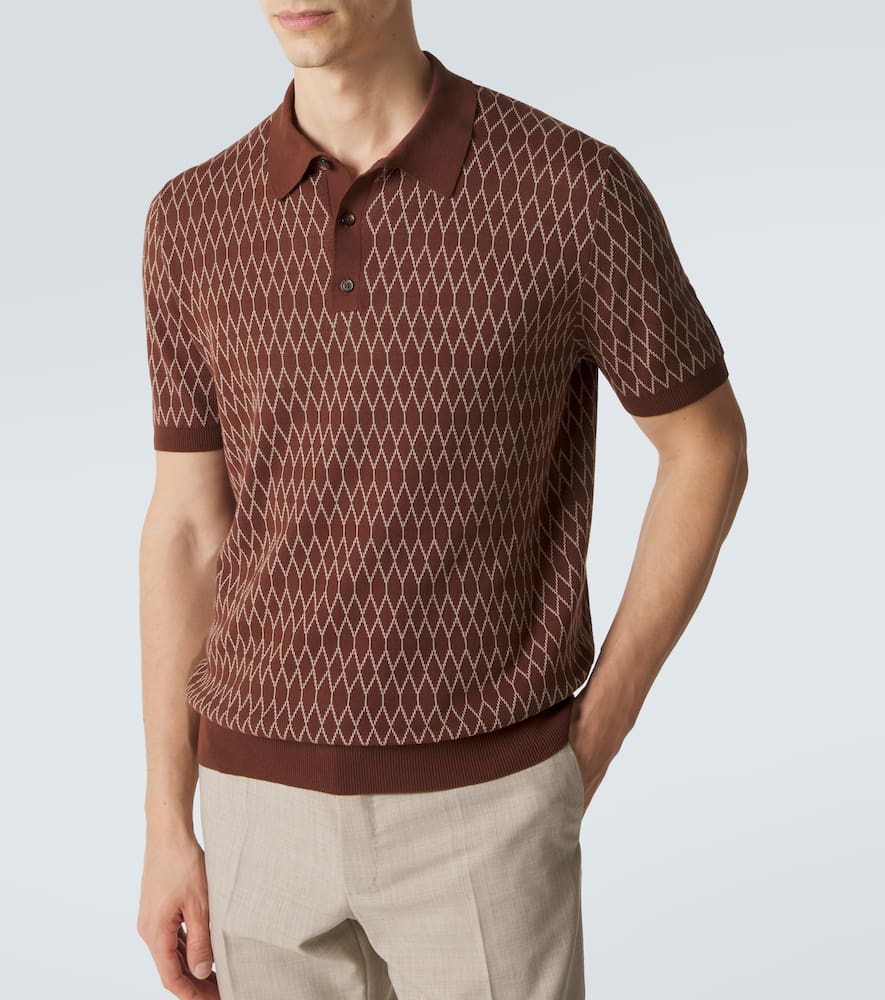 Cotton jacquard polo shirt