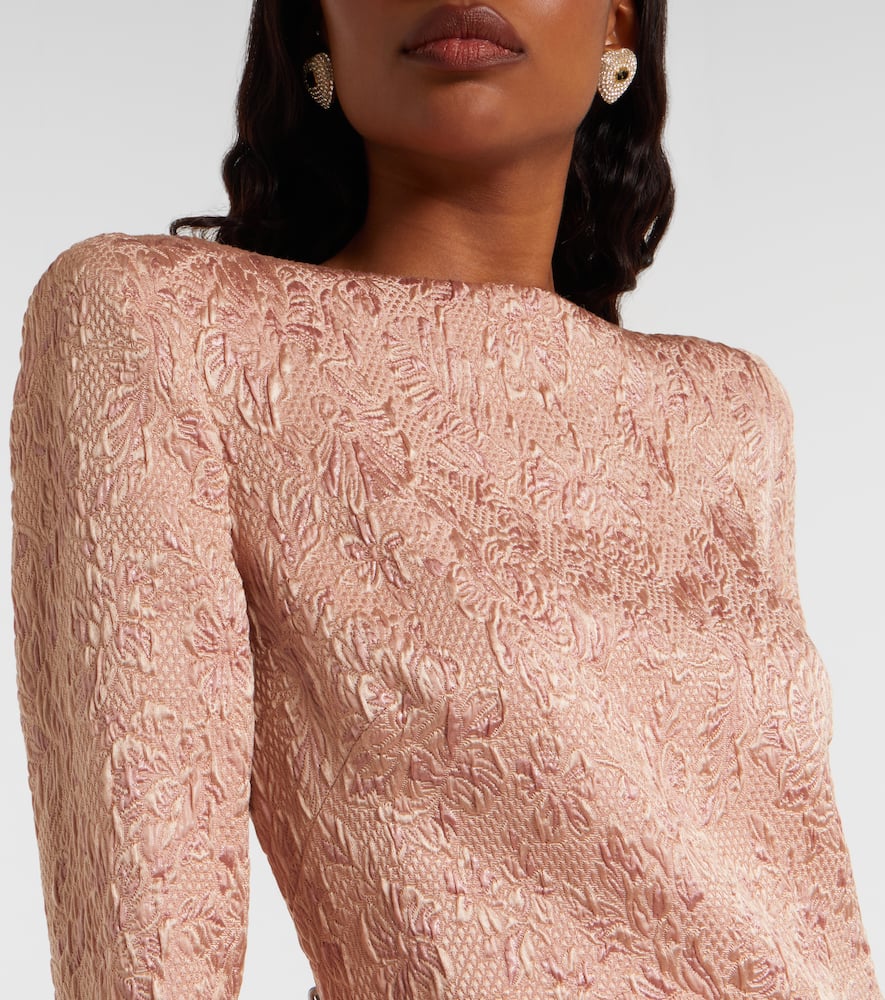 Wool and silk-blend matelassé minidress