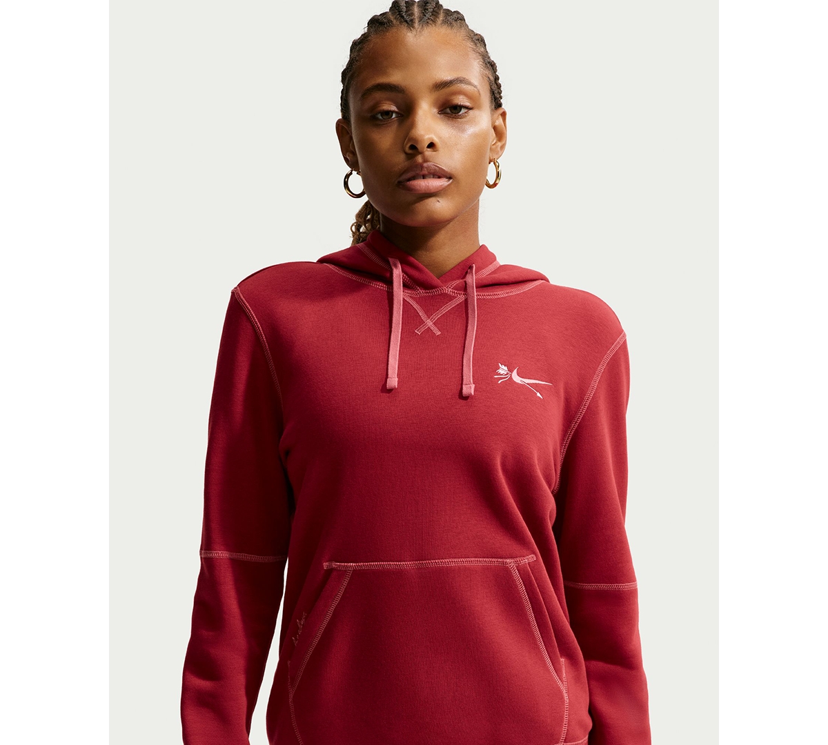 Women's Brushed Fleece Pull-On Hoodie - Team Crimson/Peony