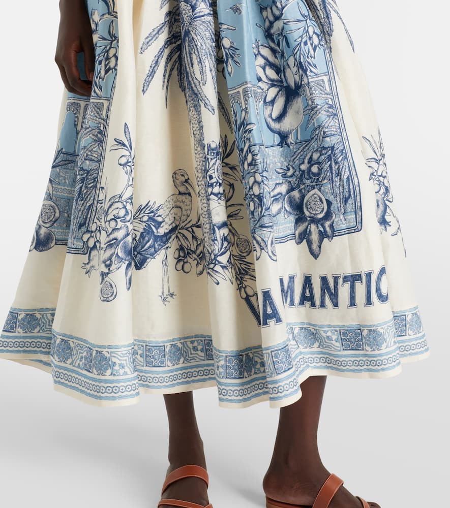 Alémais Villa Romantica linen-blend midi dress
