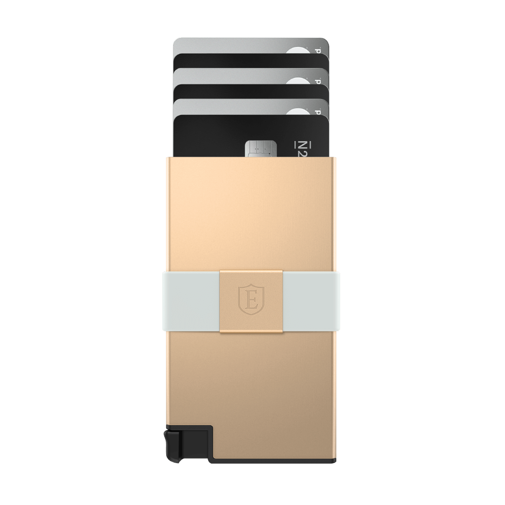 Ekster Cardholder - Metallic Gold Smart Card Holder Aluminium Wallet for Men Trackable RFID Pop Up Slim Card Holder