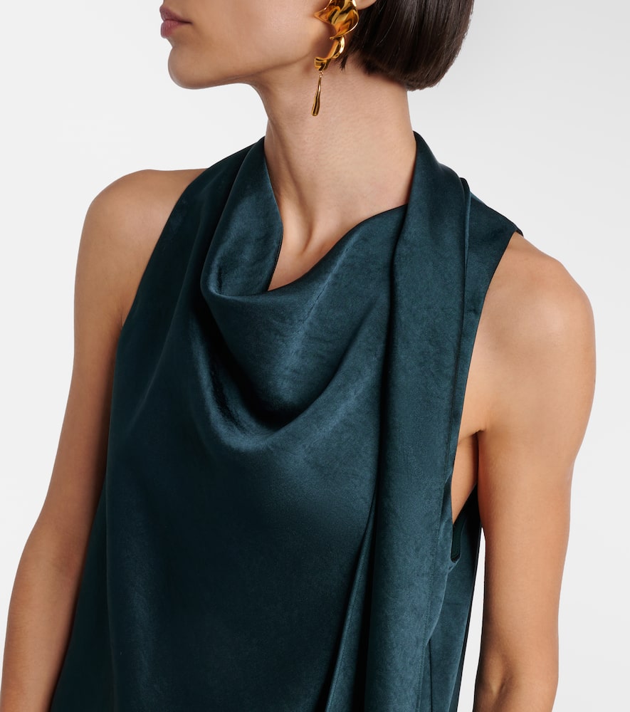 Scarf-detail satin top