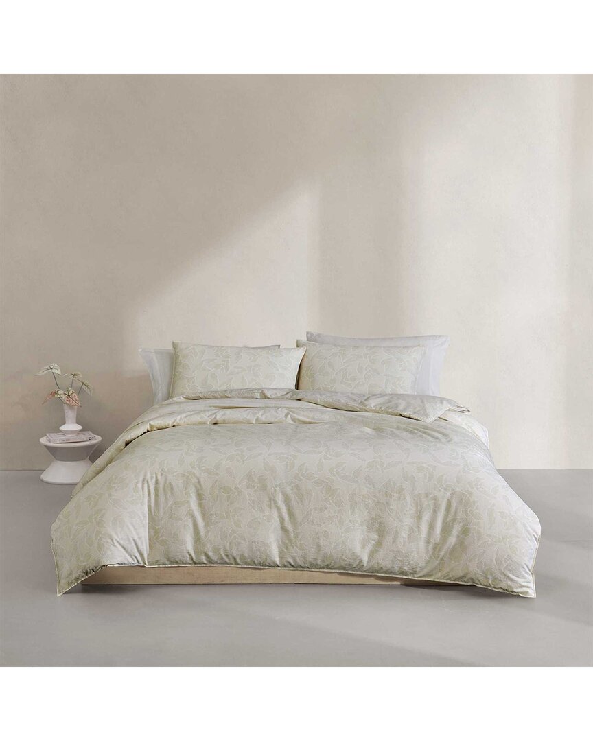 Yellow Leaves Cotton Percale Duvet Set