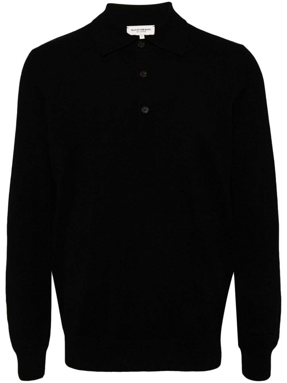 Cashmere polo jumper - Black