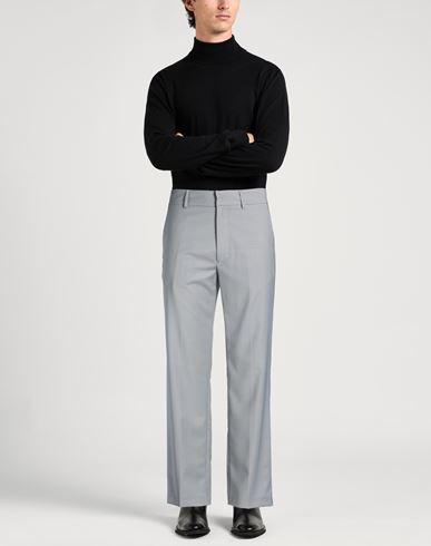 Man Pants Grey Size 34 Polyester, Virgin Wool, Elastane
