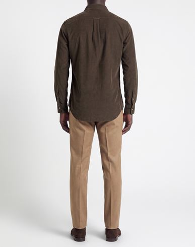 Man Shirt Dark brown Size S Cotton