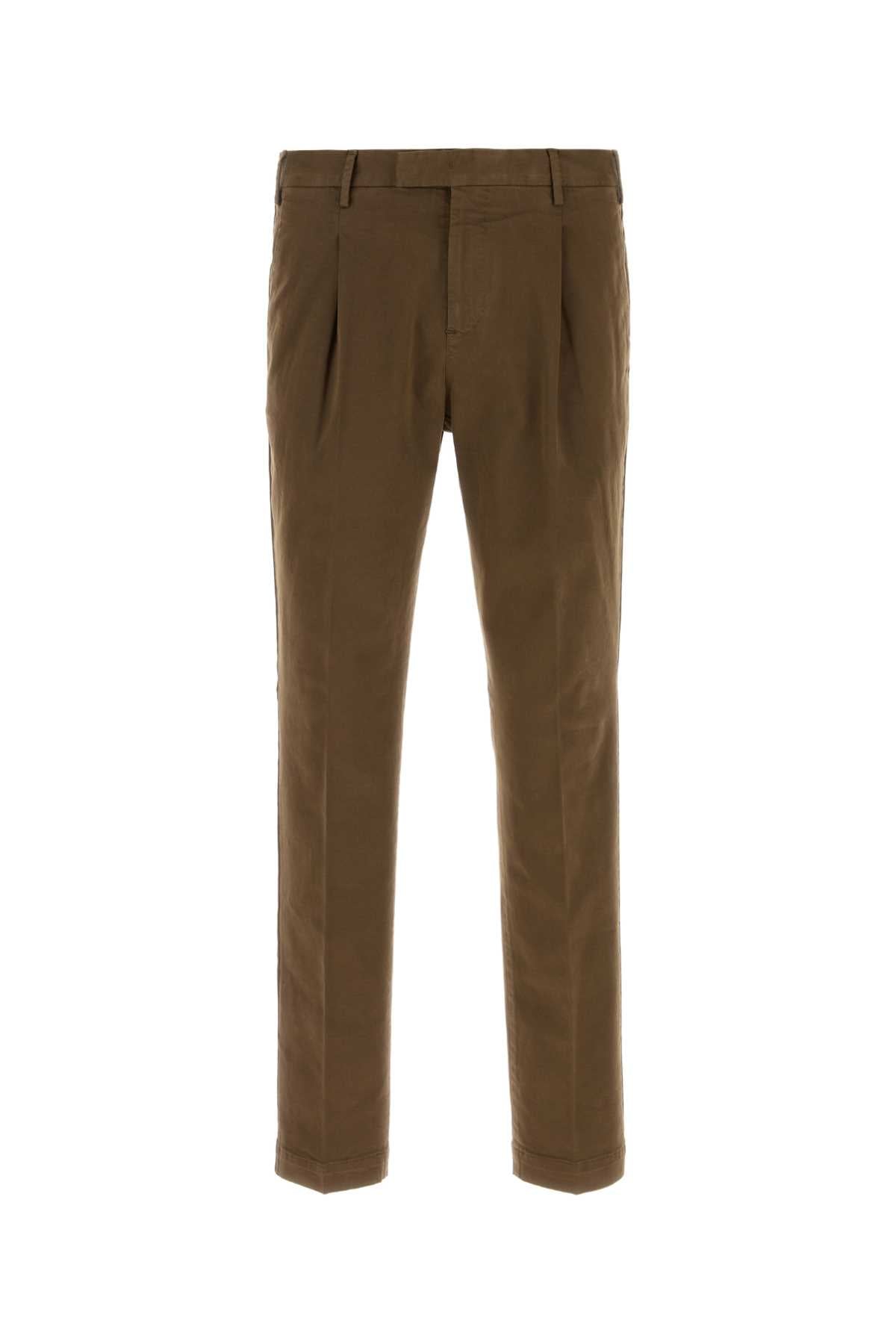 Stretch Cotton Trousers — Brown