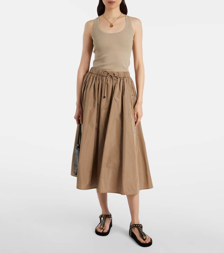Lonza taffeta midi skirt