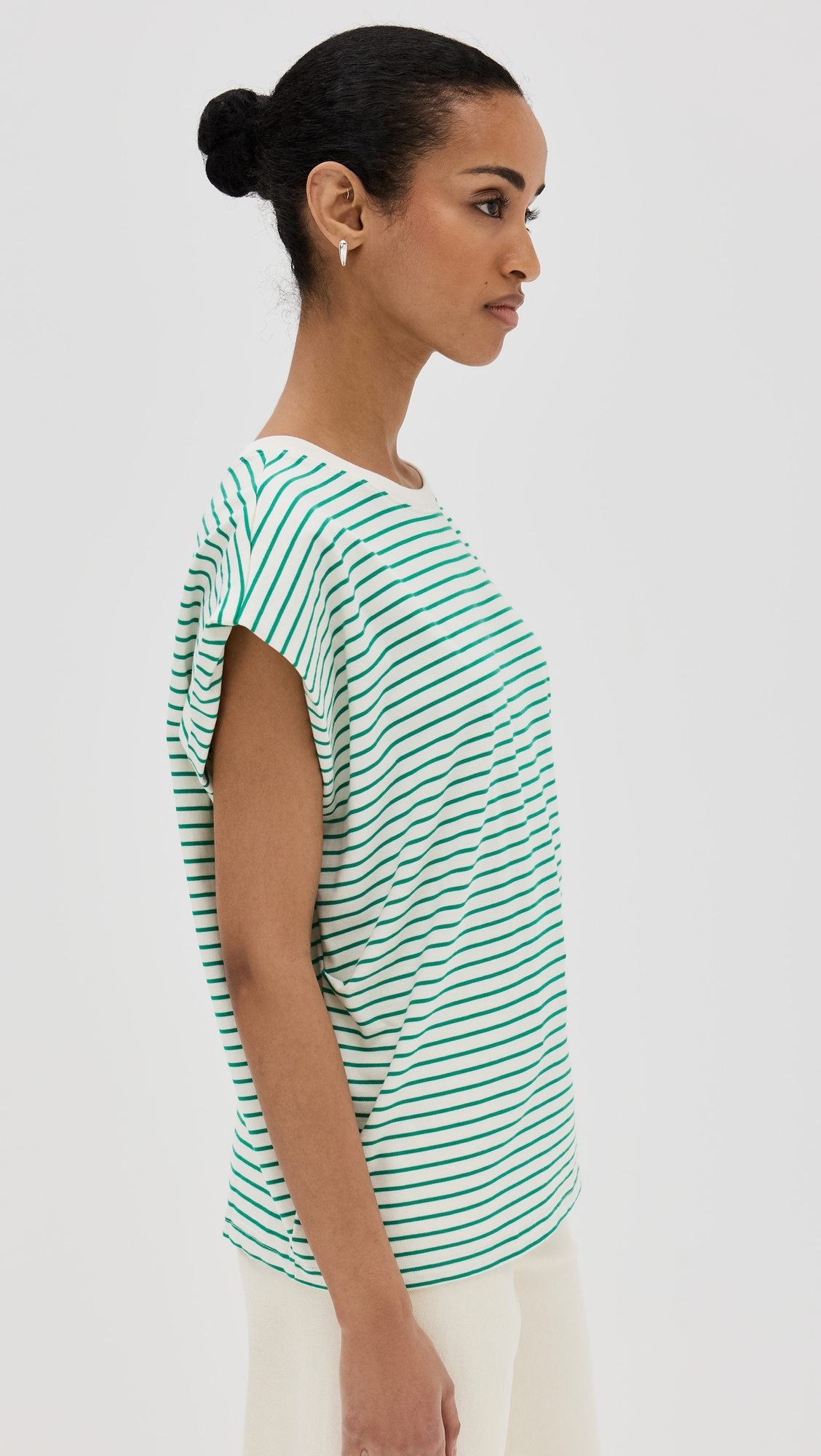 Trina Muscle Tee VERT STRIPE
