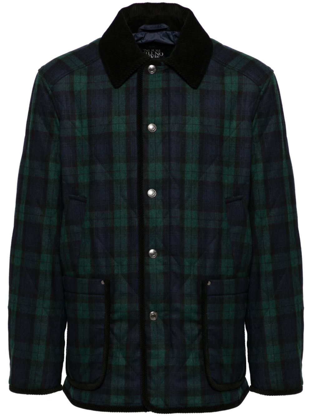 Checked padded jacket - Green
