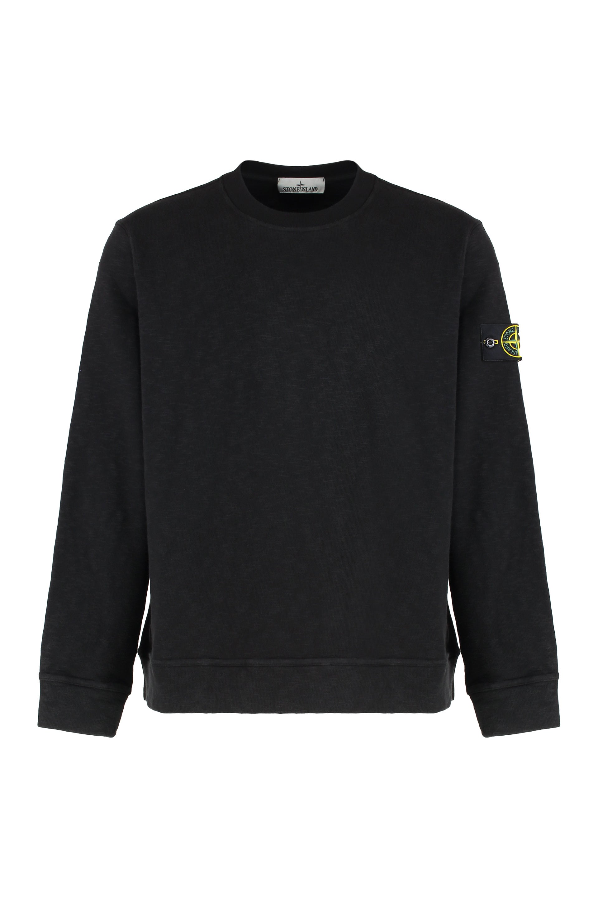 Crew Neck Cotton Sweatshirt — Black
