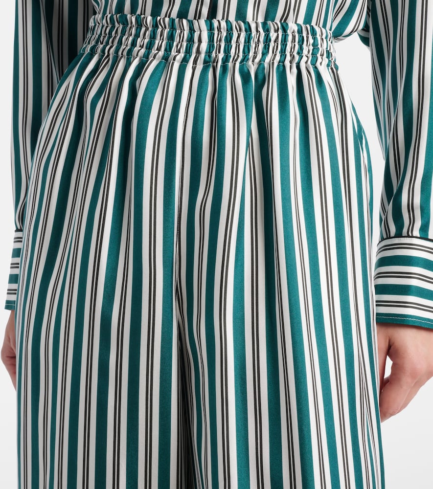Ladino striped wide-leg silk twill pants