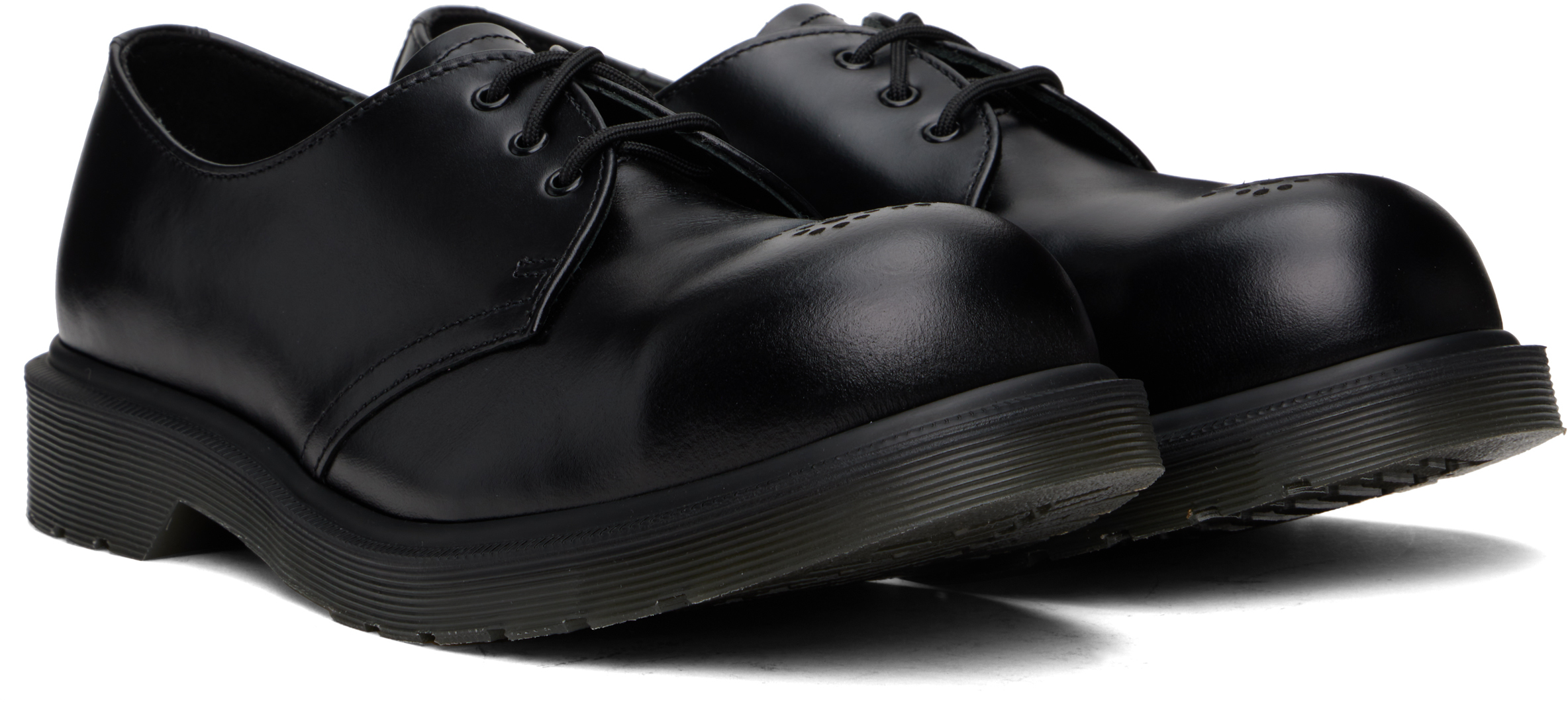 Dr. Martens Black 1461 Analine Leather Steel Toe Derbys