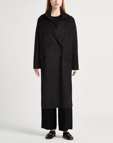 Paltò Woman Coat Charcoal Size 12 Wool