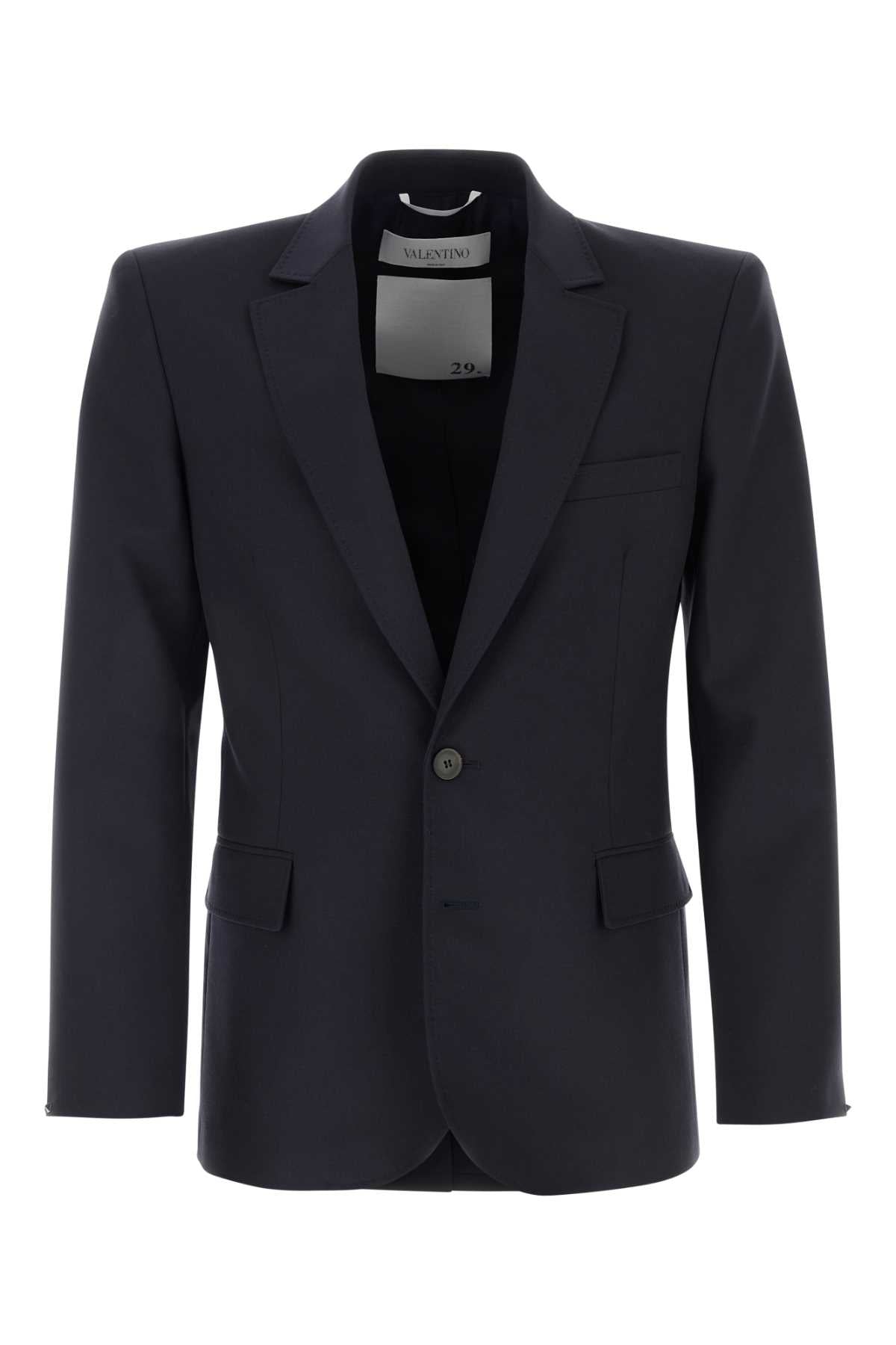 Wool Blazer — Navy