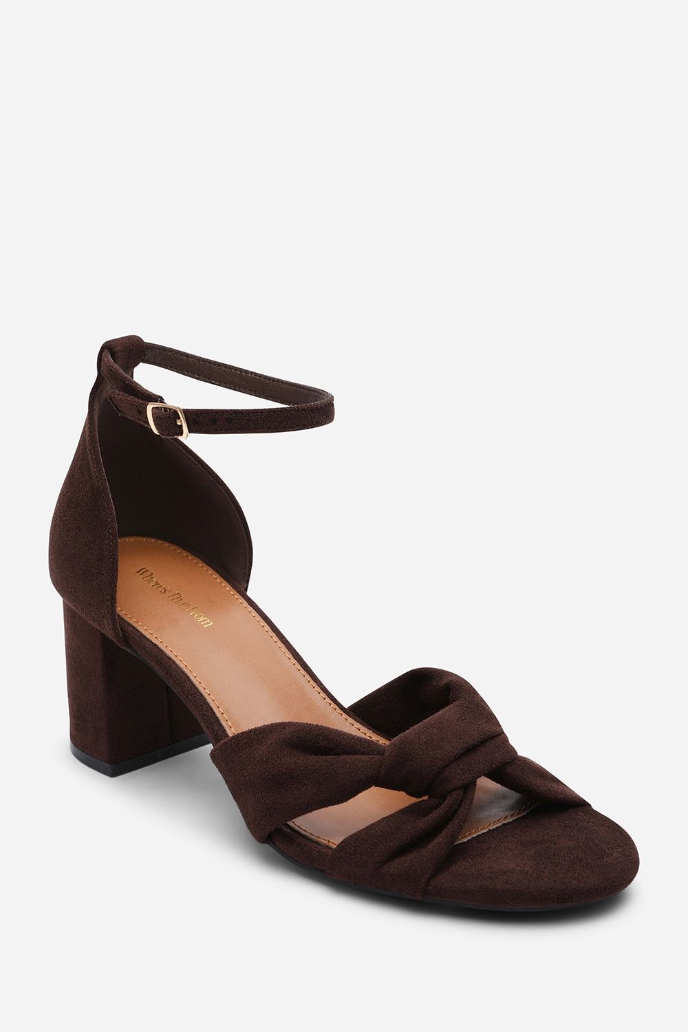 Where's That From Avelia Strappy Block Heel Sandal In Dark Brown