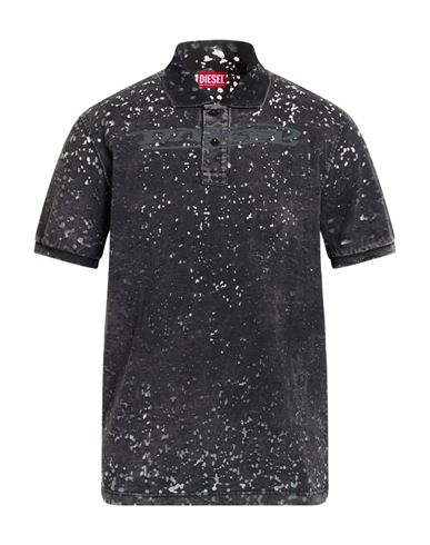 Man Polo shirt Charcoal Size XL Cotton, Polyester