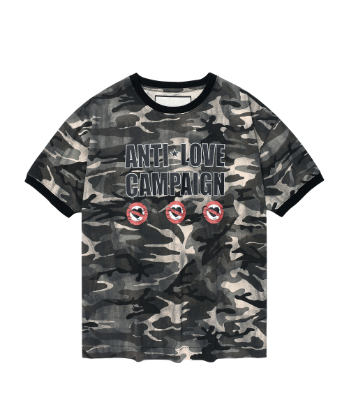 ANTI LOVE CAMO RINGER TEE BLACK
