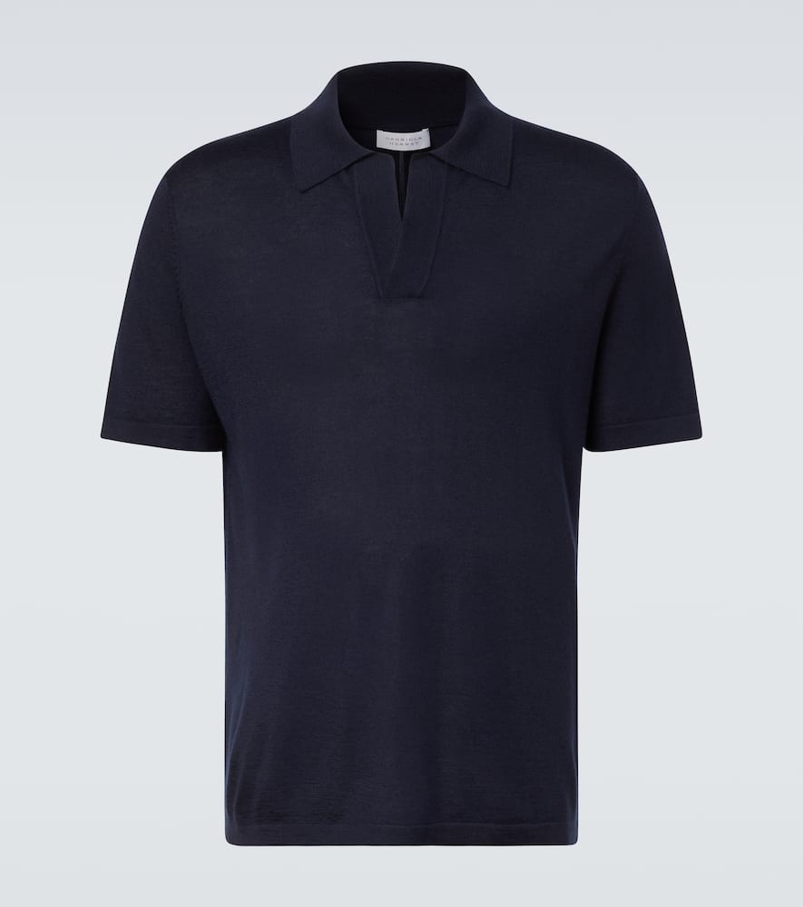 Cashmere and silk polo sweater