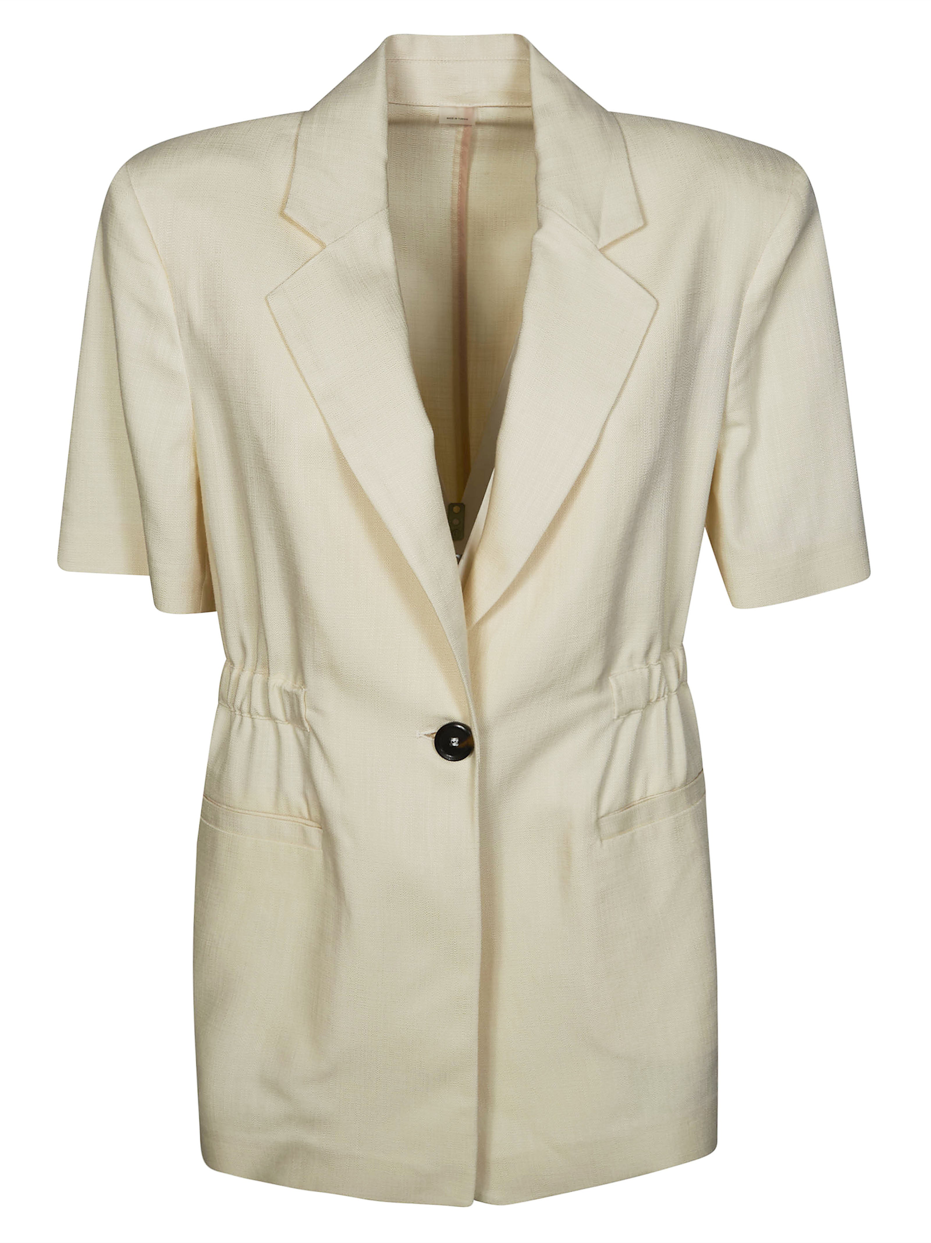 Women's Short-sleeve Jacket with Elasticated Waist