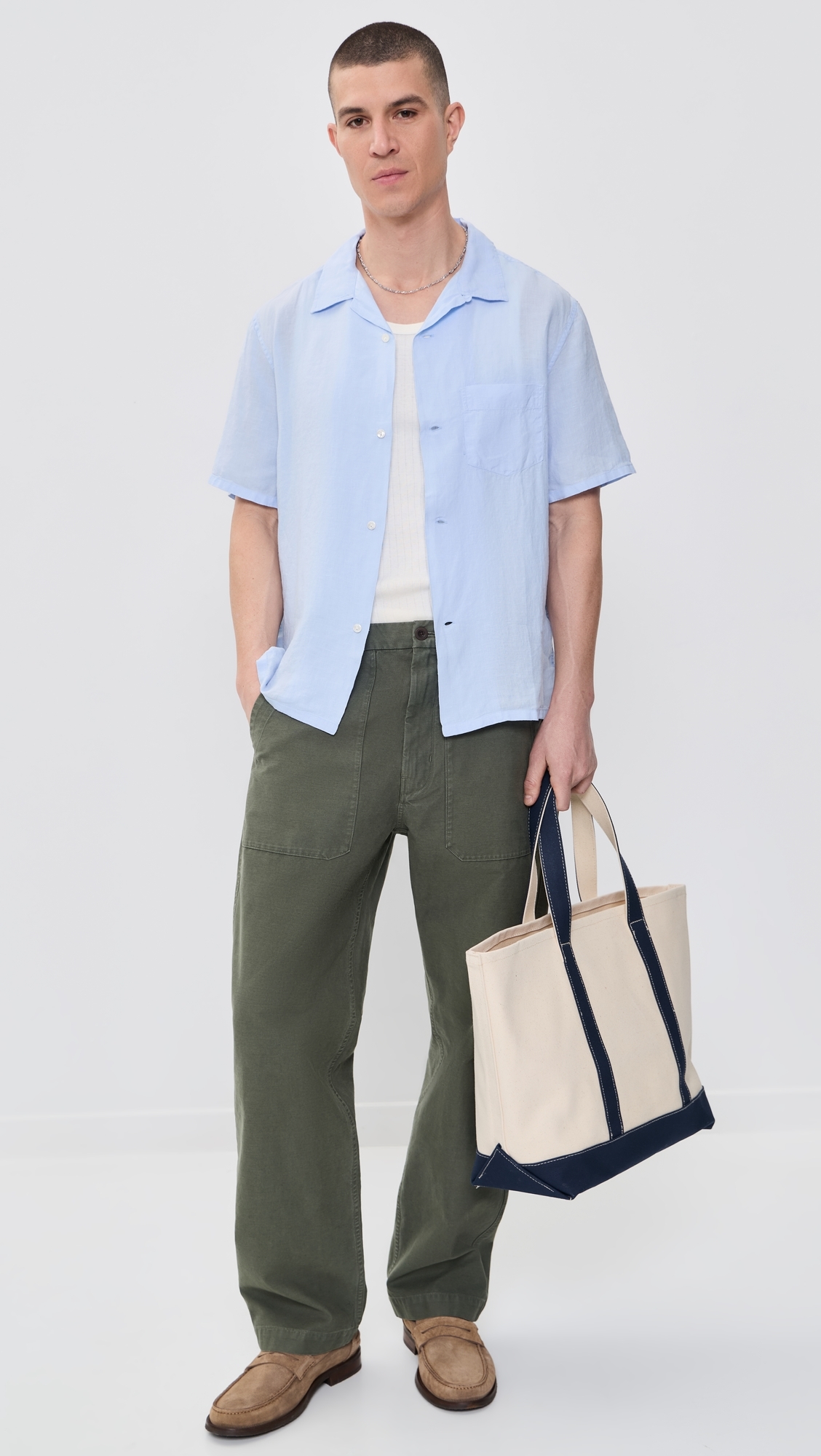 Marina Linen Shirt Sky