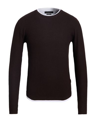 Man Sweater Chocolate brown Size S Viscose, Nylon