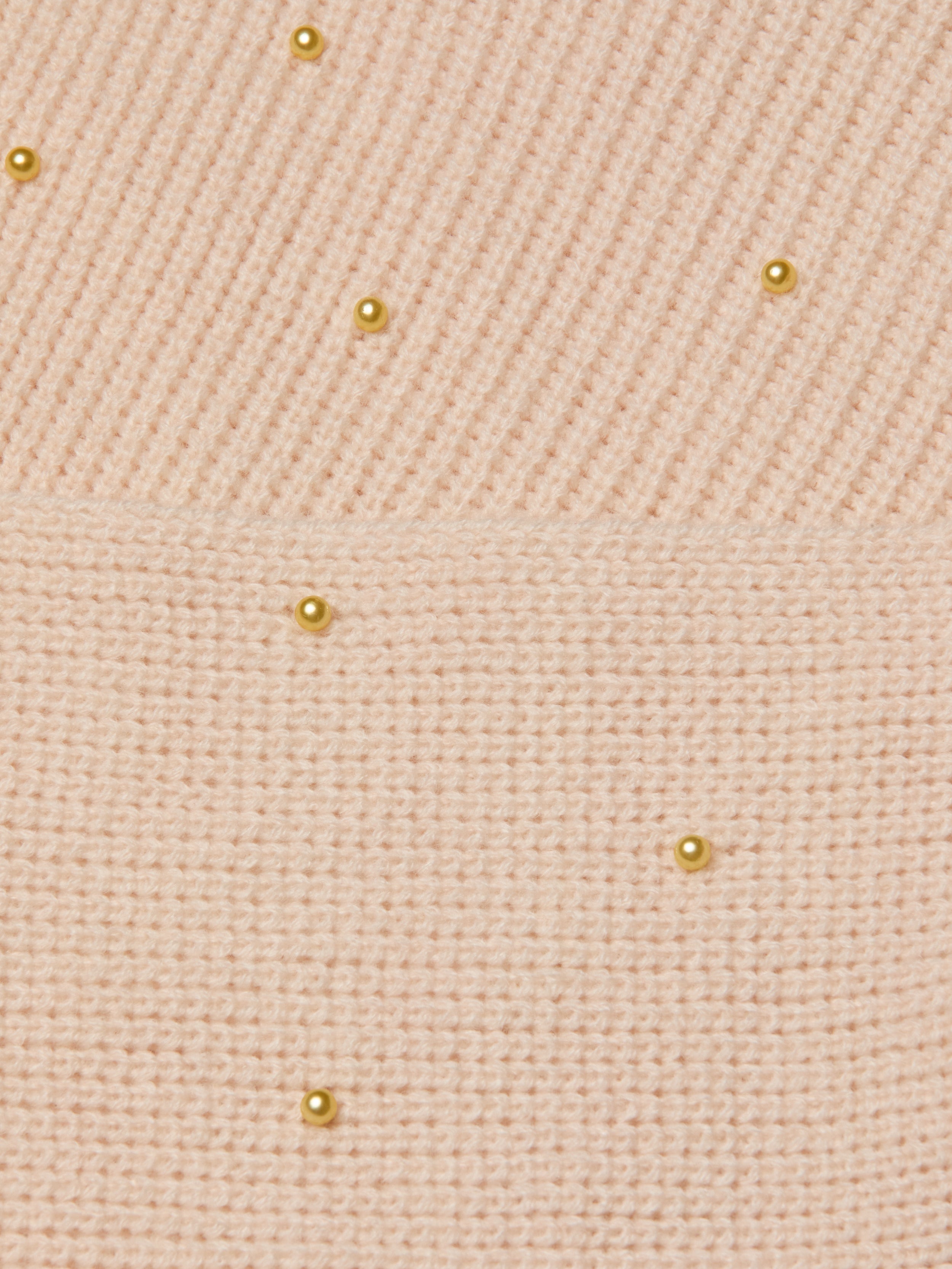 Antonella Crossover Sweater In Soft Blush/gold