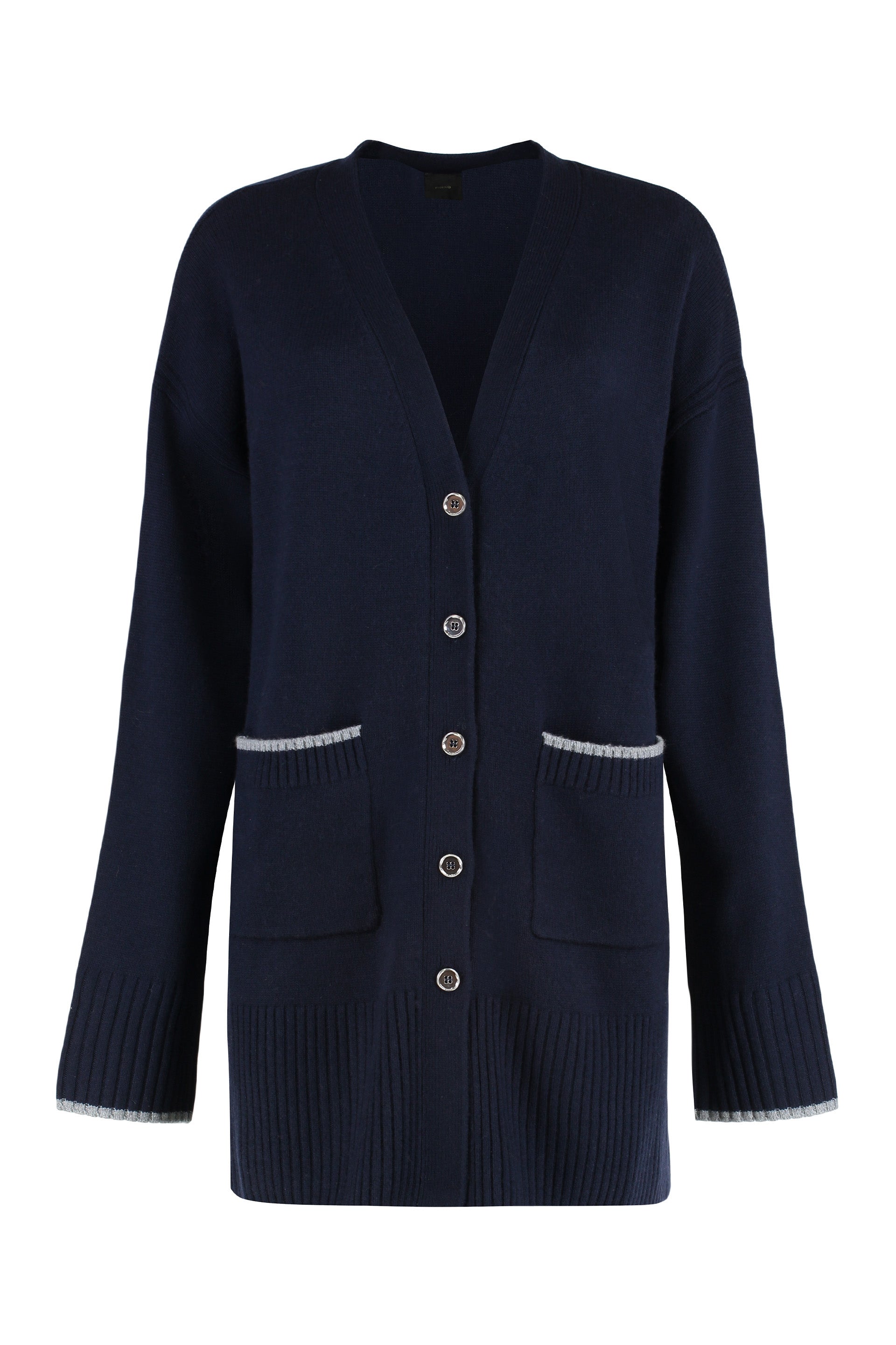 Tasmania Wool & Cashmere Cardigan with Side Slit Hem and Pockets