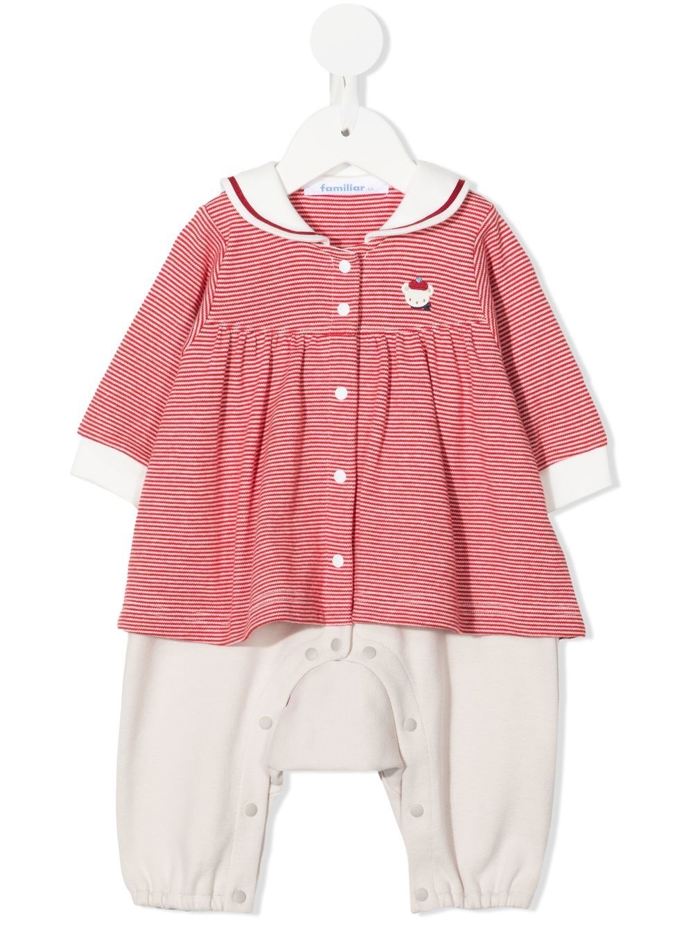 Logo-embroidered striped dress