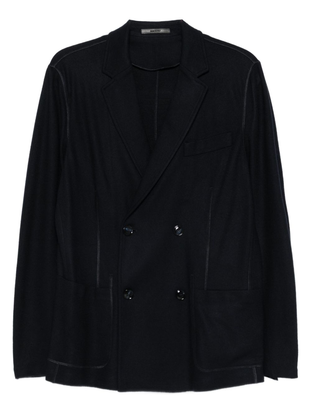 Cashmere Double-Breasted Blazer — Black