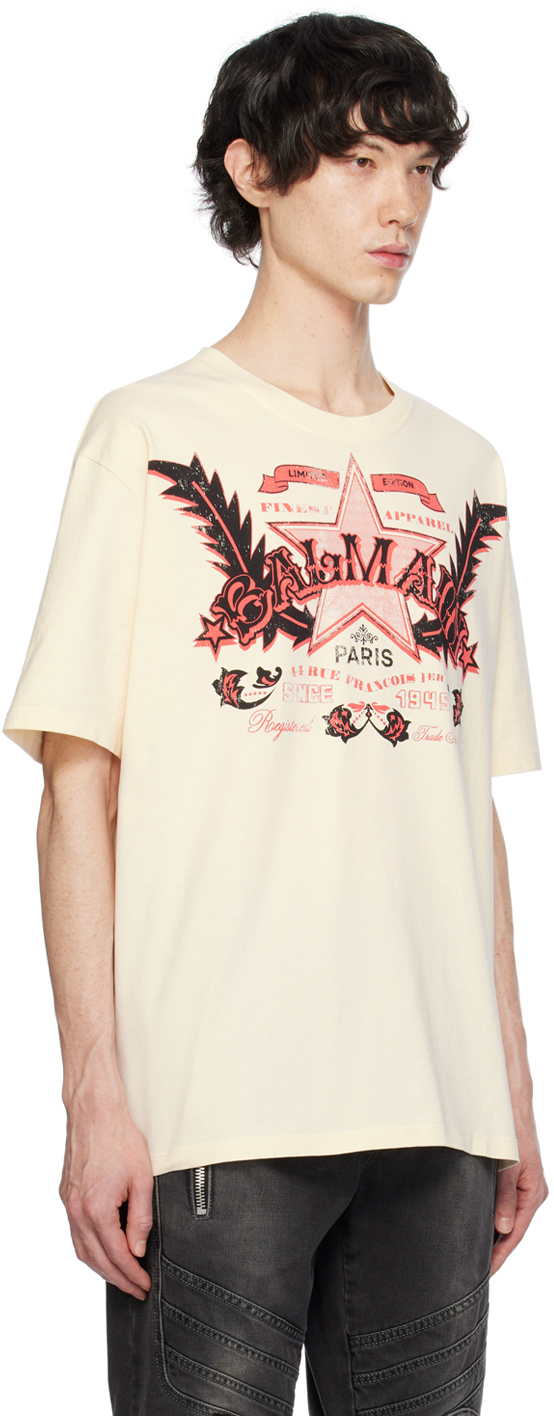Balmain Beige Western T-Shirt