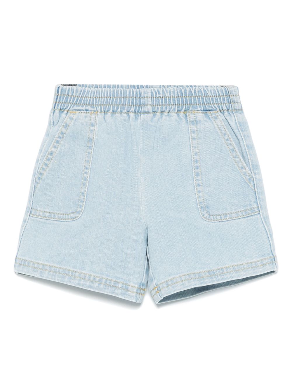 Pegaso-motif denim shorts - Blue