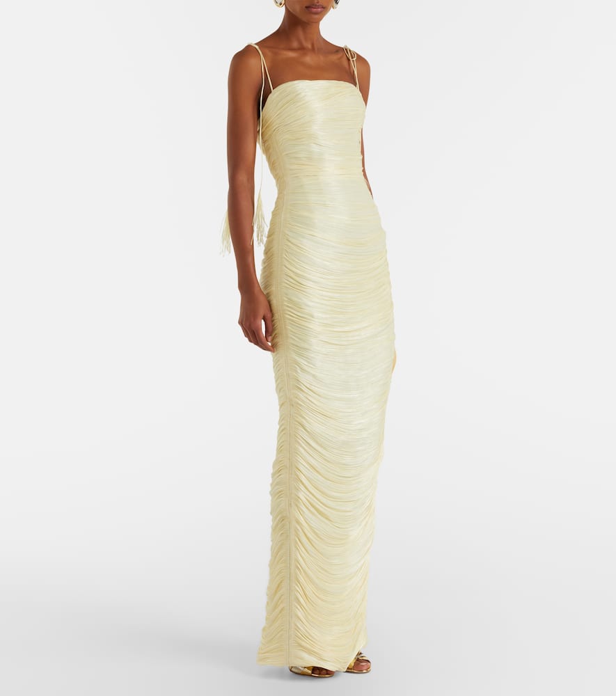 Pleated organza gown