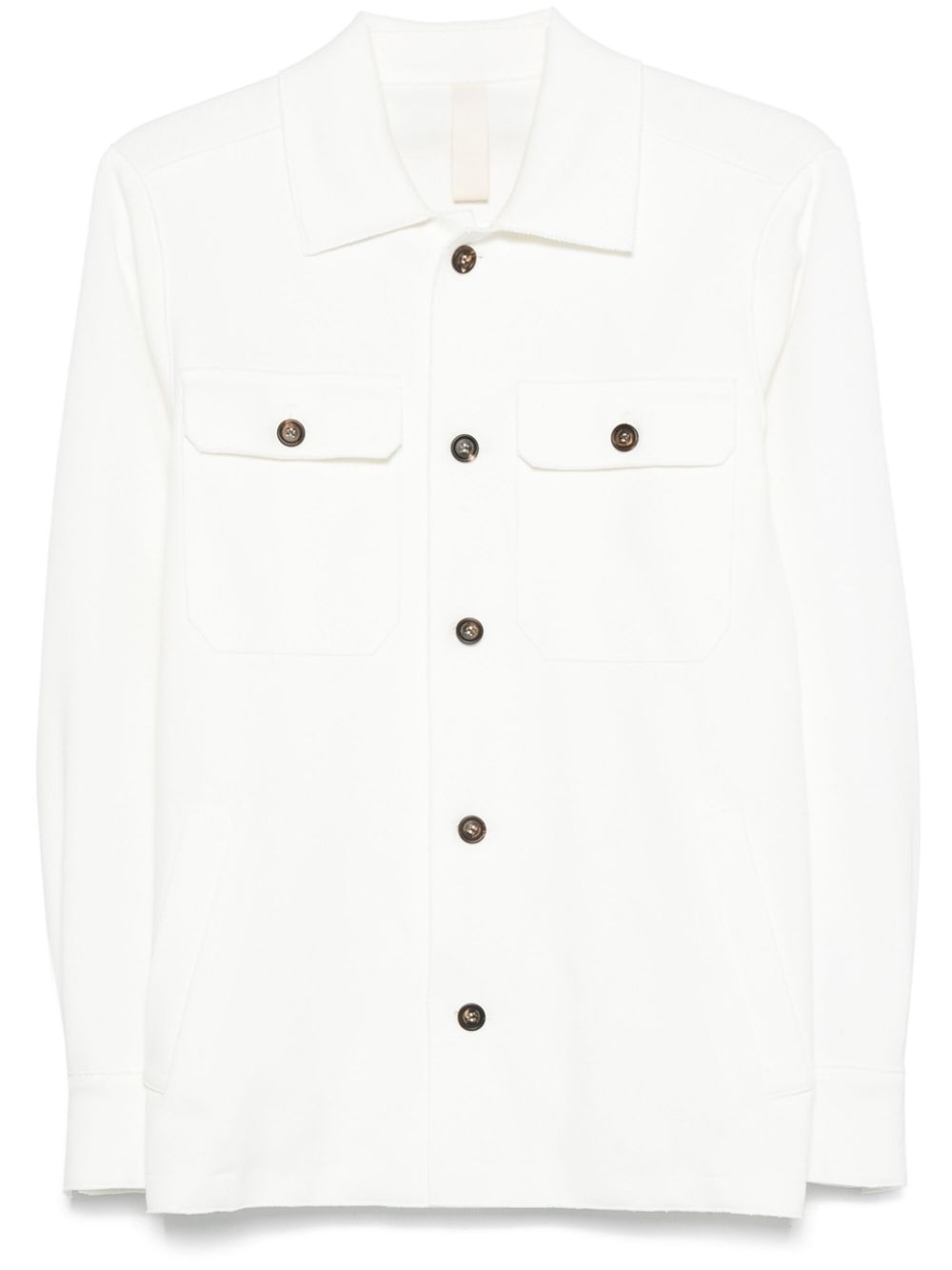 Classic-collar shirt jacket - White
