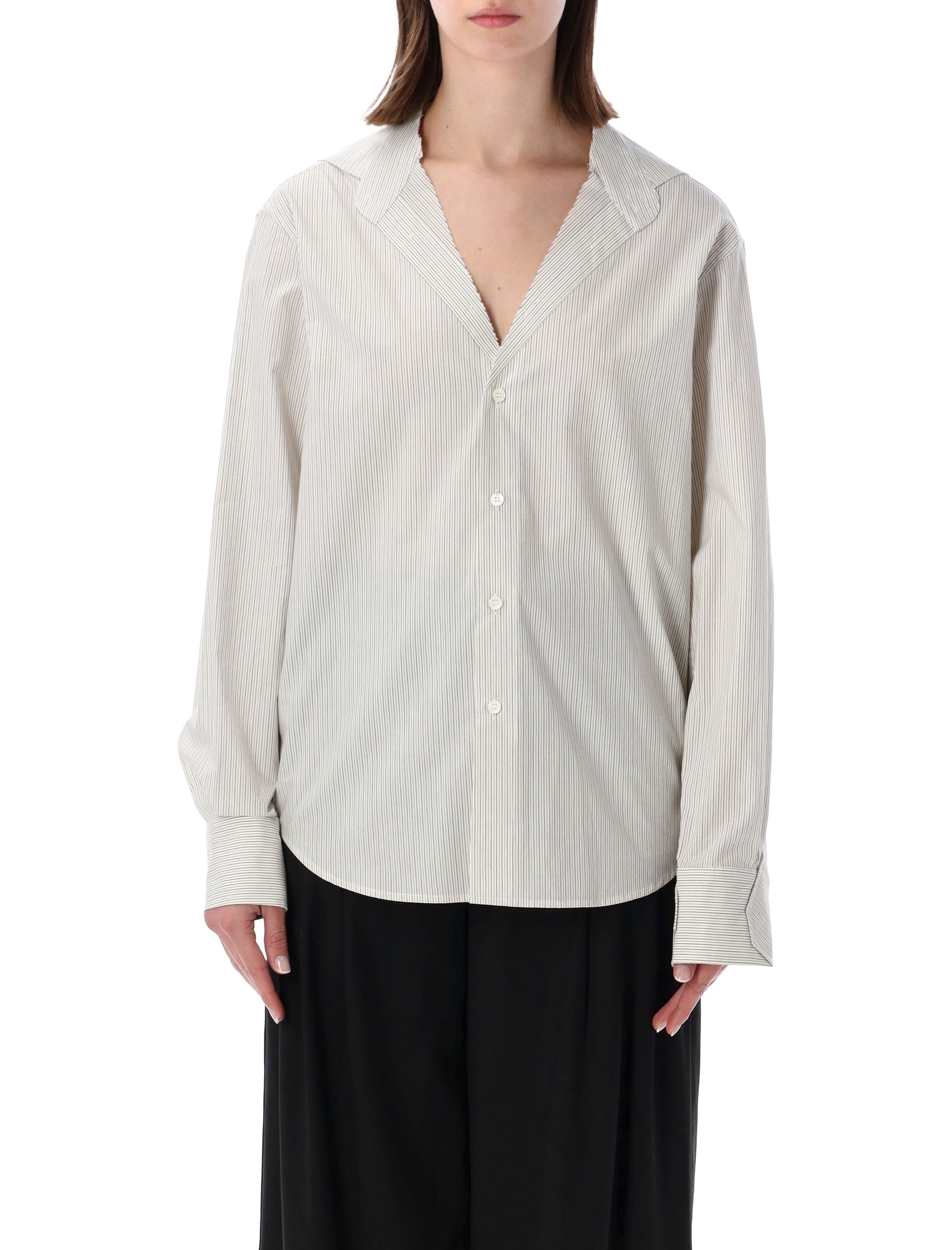 Refined Minimalism Striped Cotton Shirt - Size 40