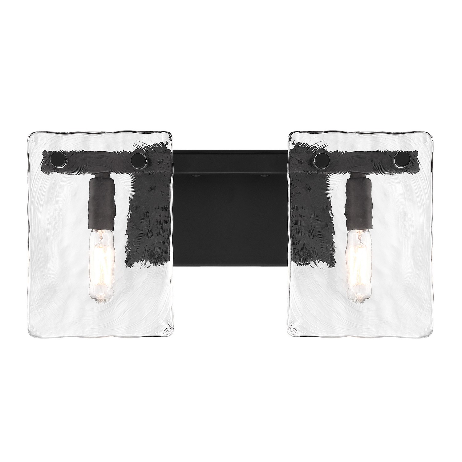 Genry 2-Light Bathroom Vanity Light in Matte Black