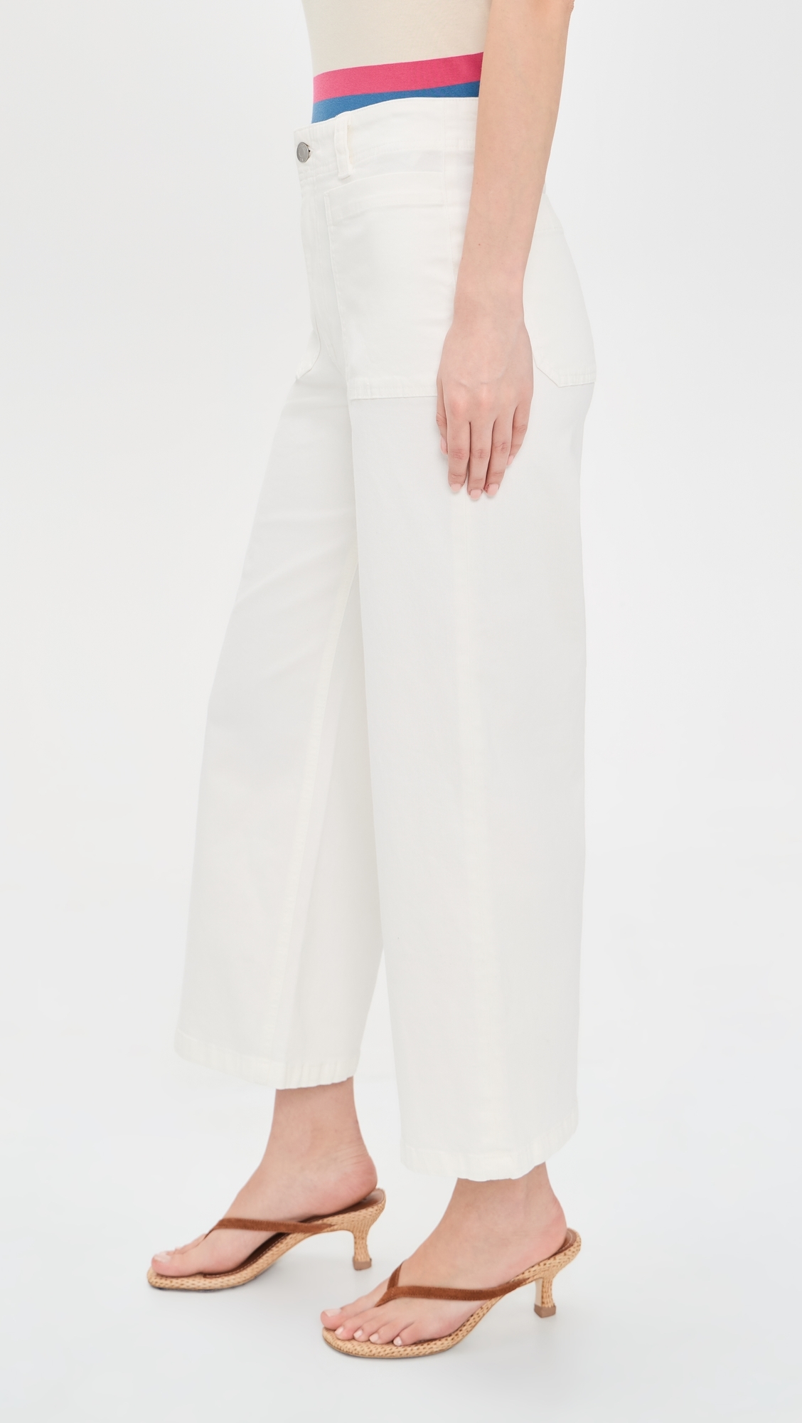 Zooey Patch Pocket Utility Pants Le Blanc