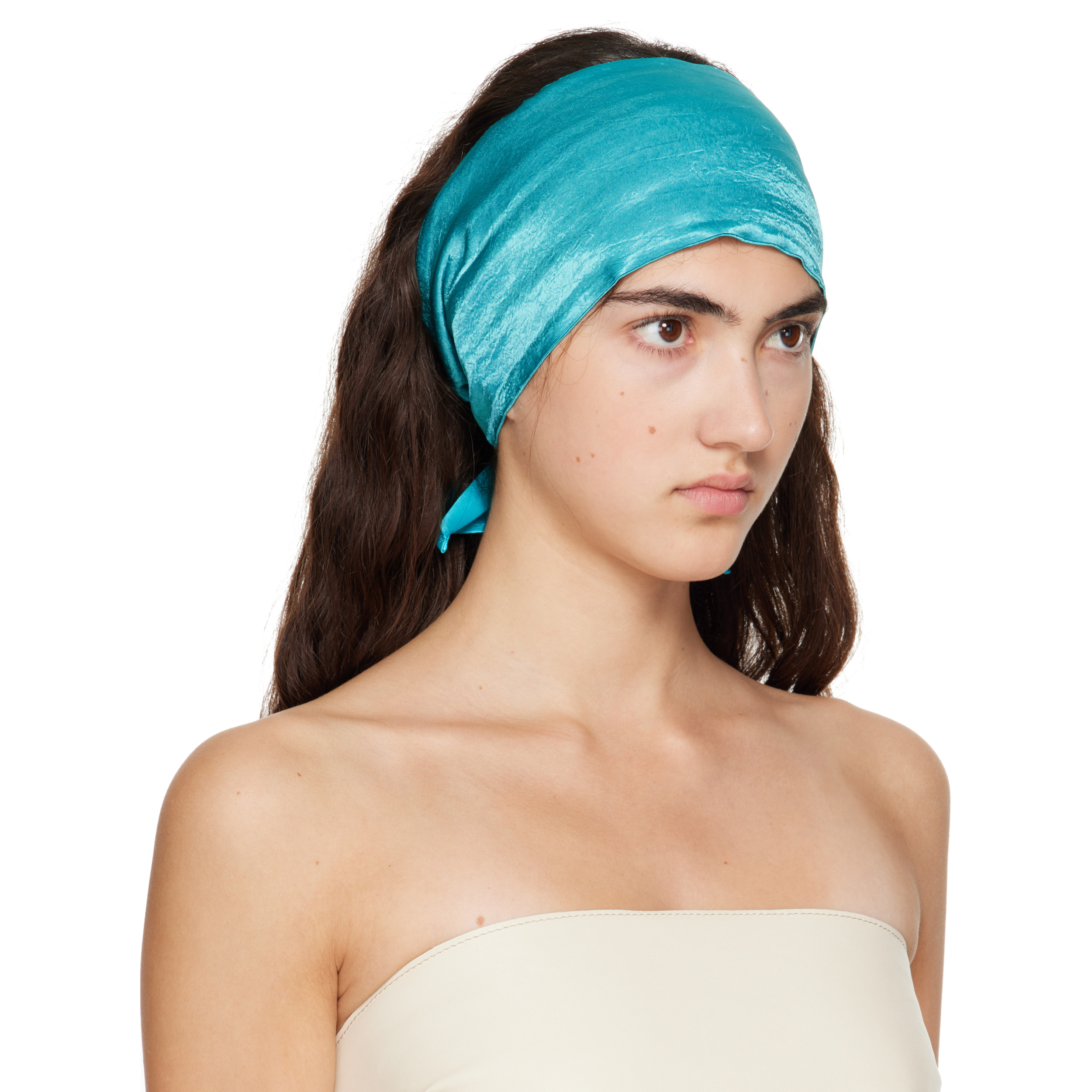 SSENSE Exclusive Blue Froisse Bandeau Headband