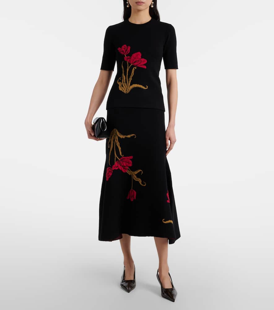 Floral jacquard top