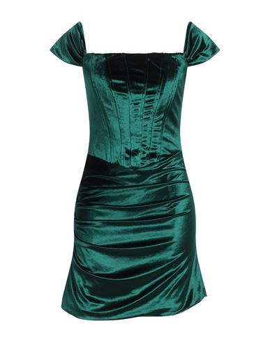 Woman Mini dress Emerald green Size 2 Polyester, Elastane