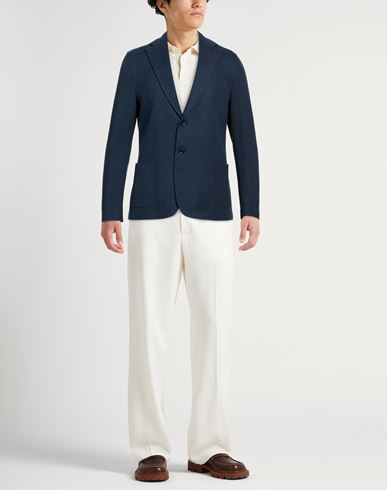 Man Blazer Blue Size 40 Cotton
