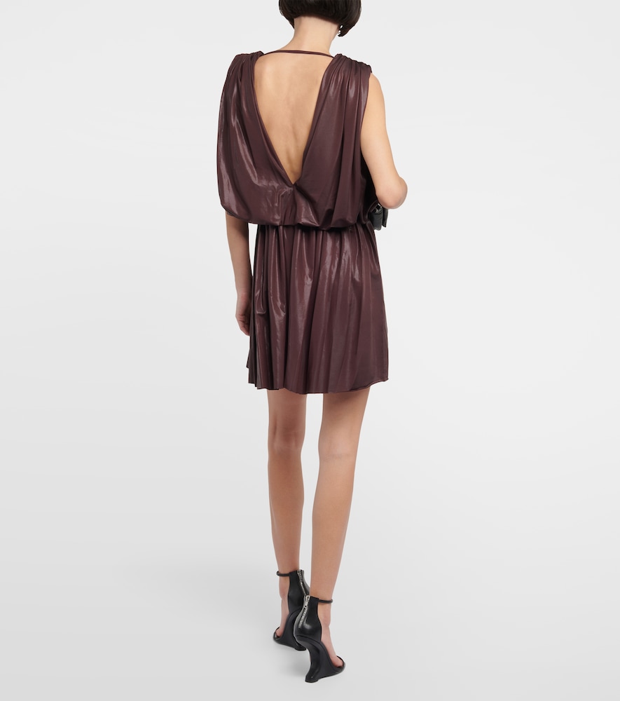 Lilies pleated jersey minidress