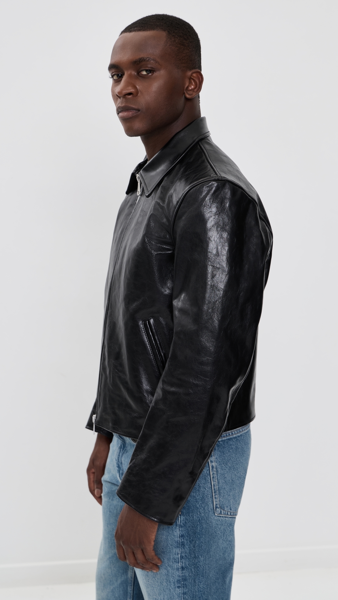 Leather Mini Jacket Black