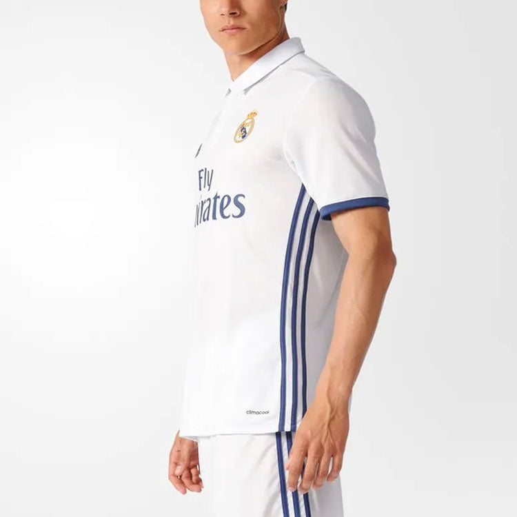 Real Madrid 16-17 Season Fan Edition Home Alphabet Logo Stripe Sports Soccer/Football Short Sleeve Jersey White