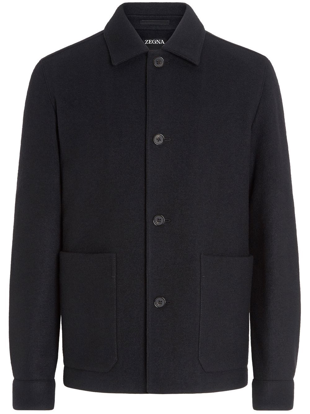 Wool-cashmere shirt jacket - Black