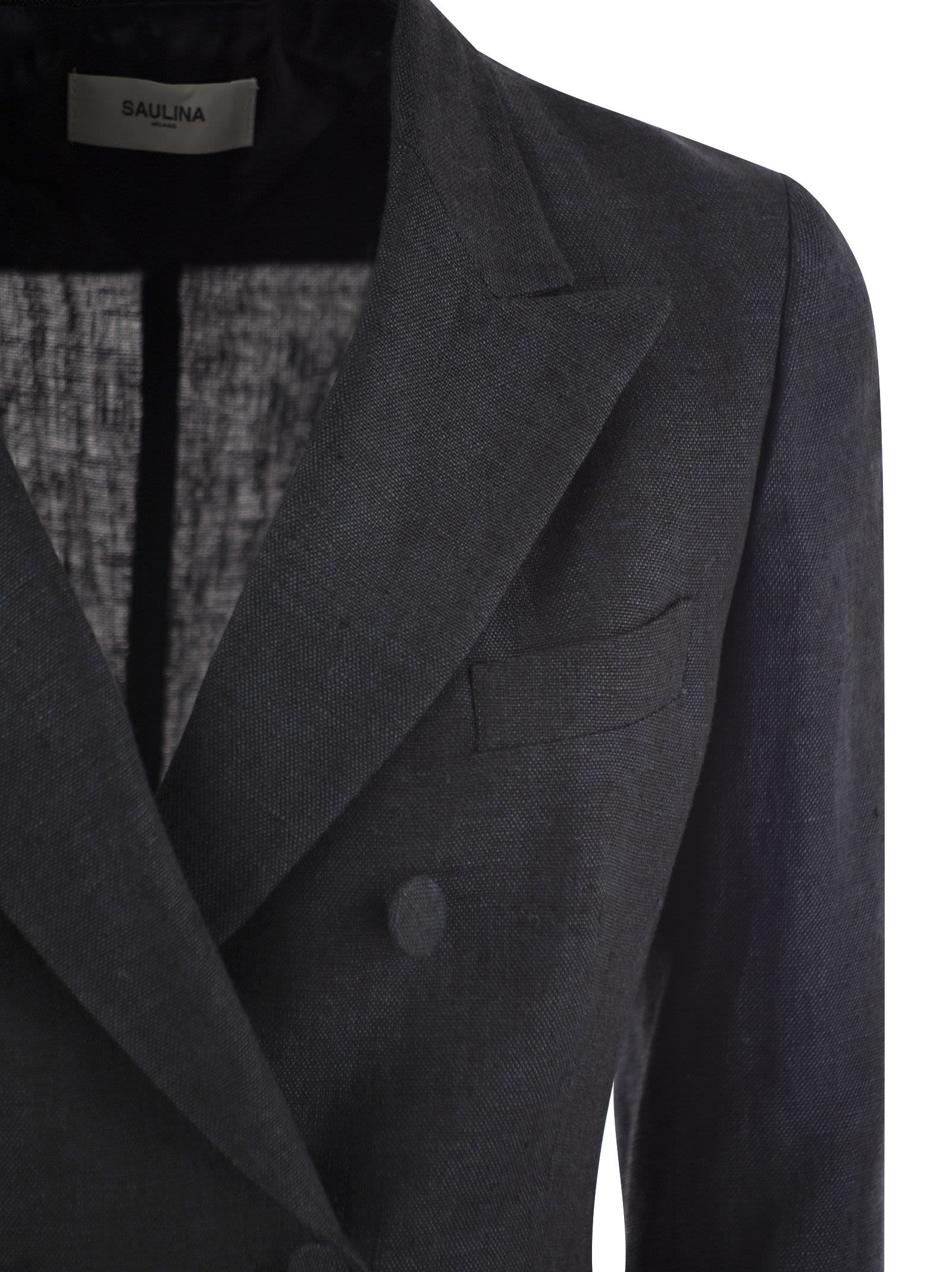 Saulina Anna Double Breasted Linen Jacket